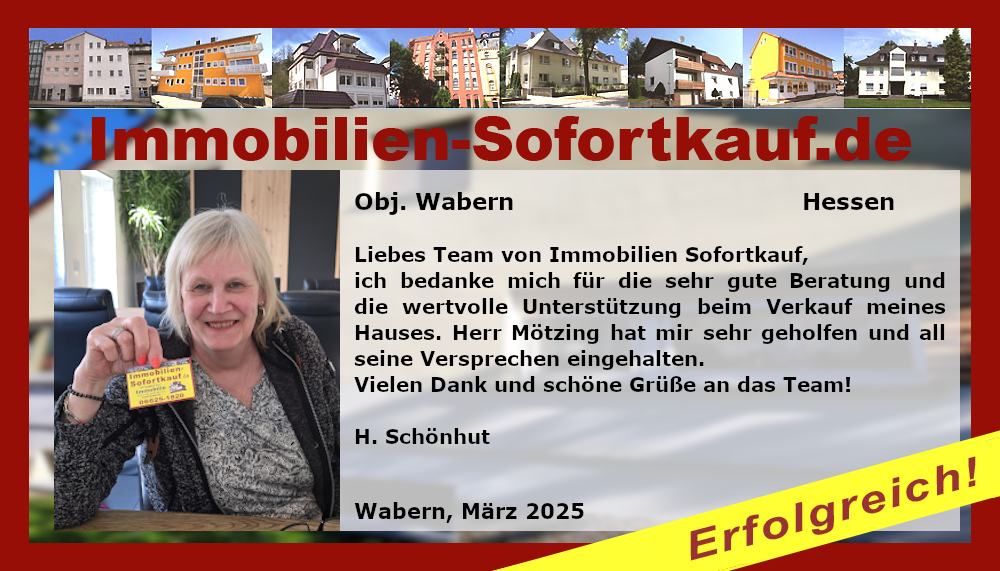 Liebes Team von Immobilien Sofortkauf, ich bedanke mich…